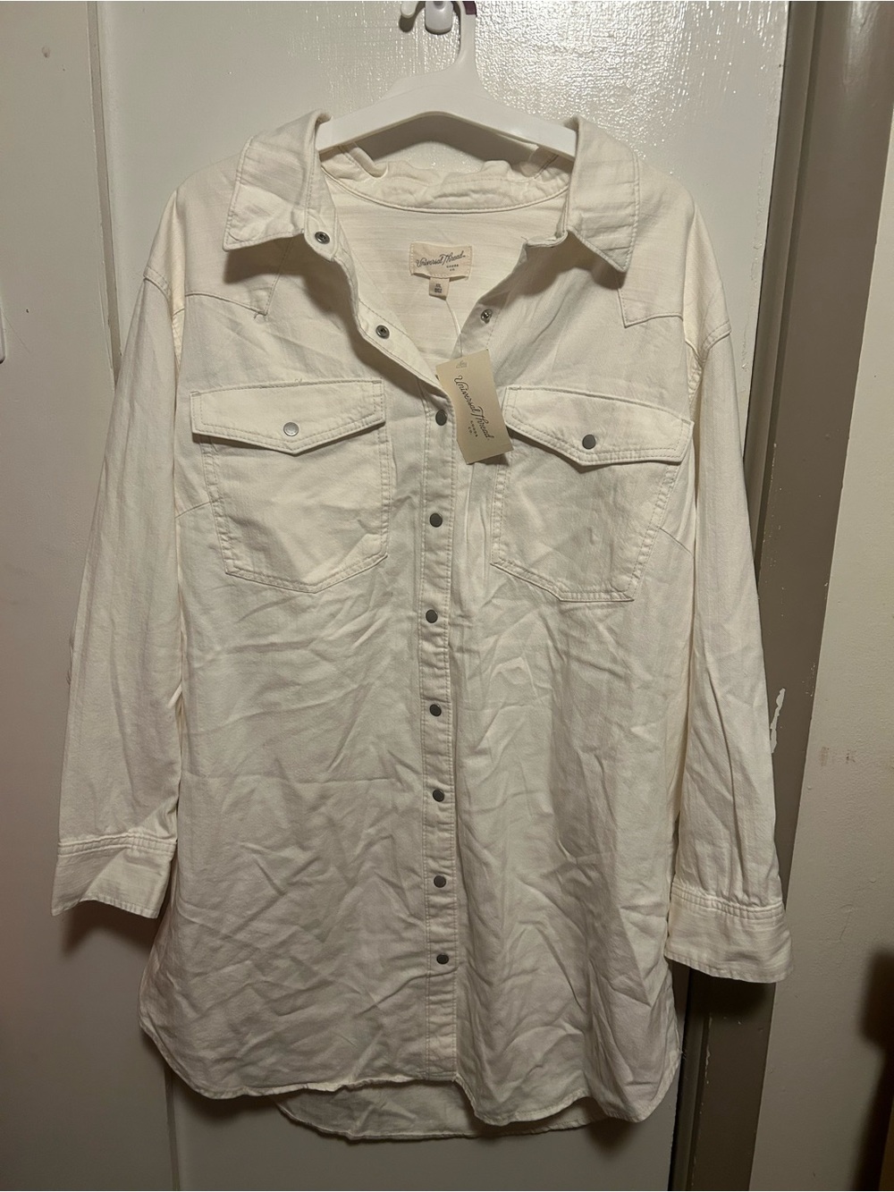 Universal Thread Cream Button-Front Utility Shacket